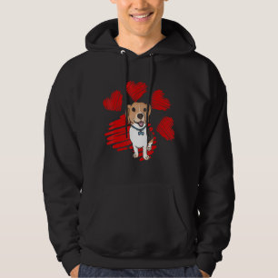 I Love My Beagle Dog Paws With Heart Valentine Hoodie