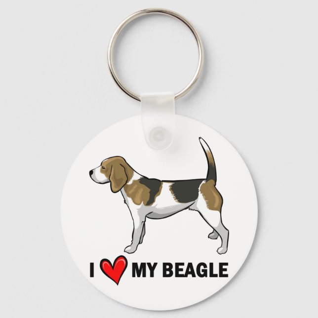 I Love My Beagle Keychain (Front)