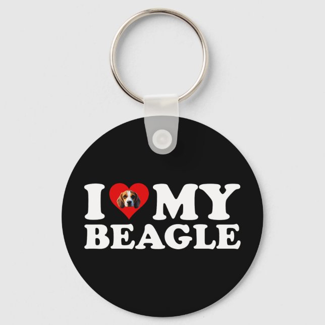 I Love My Beagle Keychain (Front)
