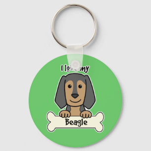 I Love My Beagle Keychain