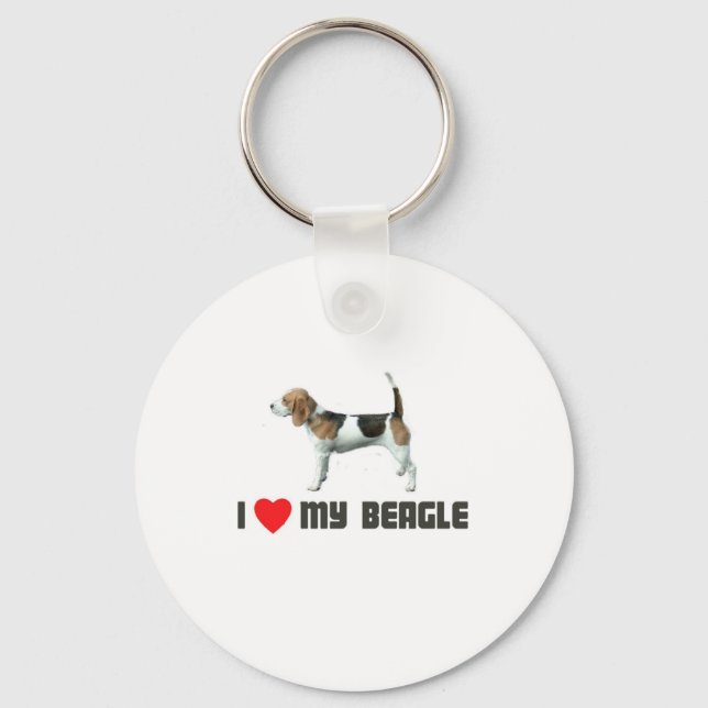 I Love My Beagle Keychain (Front)