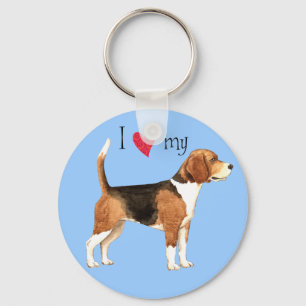 I Love my Beagle Keychain