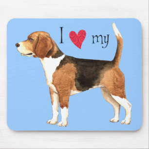 I Love my Beagle Mouse Pad