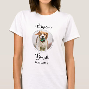 I Love My Beagle Personalized Pet Dog Photo T-Shirt