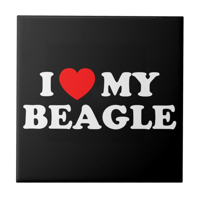 I Love my Beagle Tile (Front)