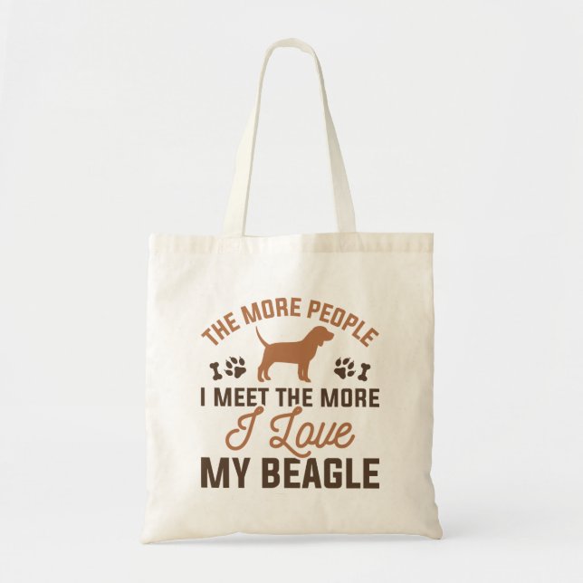I Love My Beagle Tote Bag (Front)