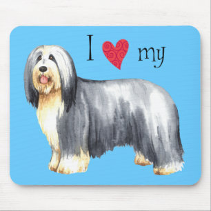 I Love my Bearded Collie Mouse Pad