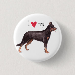 I Love my Beauceron 1 Inch Round Button