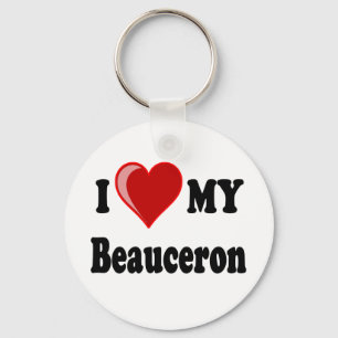 I Love My Beauceron Dog Keychain
