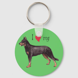 I Love my Beauceron Keychain