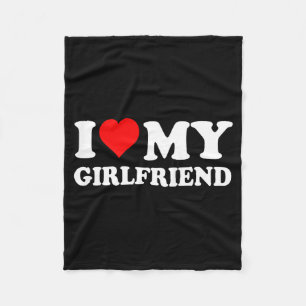 I Love My Beautiful Girlfriend I Heart My Beautifu Fleece Blanket