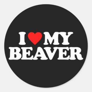 I LOVE MY BEAVER CLASSIC ROUND STICKER