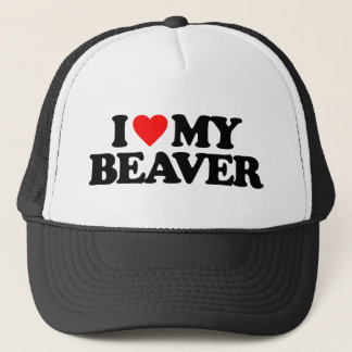 I LOVE MY BEAVER TRUCKER HAT