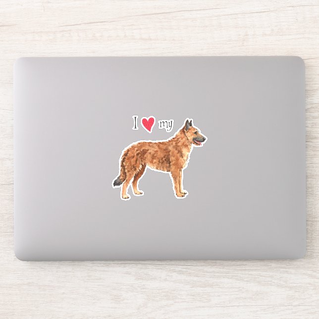 I Love my Belgian Laekenois Vinyl Sticker (Computer)