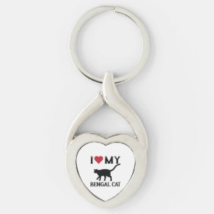 I Love My Bengal Cat Keychain