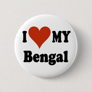 I Love My Bengal Cat Merchandise 2 Inch Round Button