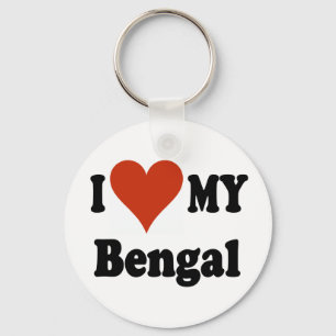 I Love My Bengal Cat Merchandise Keychain