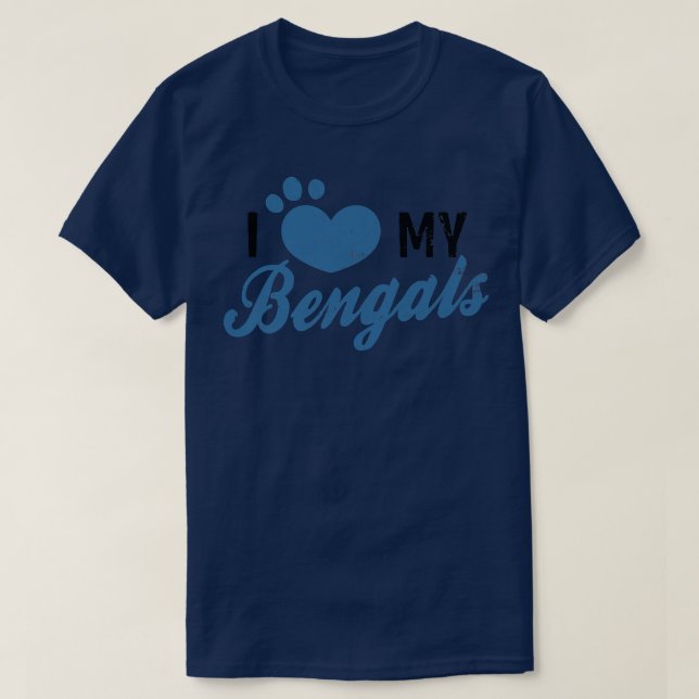 I Love My Bengals Design Bengal Cat  T-Shirt (Design Front)