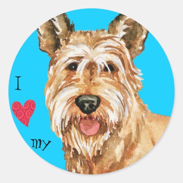 I Love my Berger Picard Classic Round Sticker (Front)