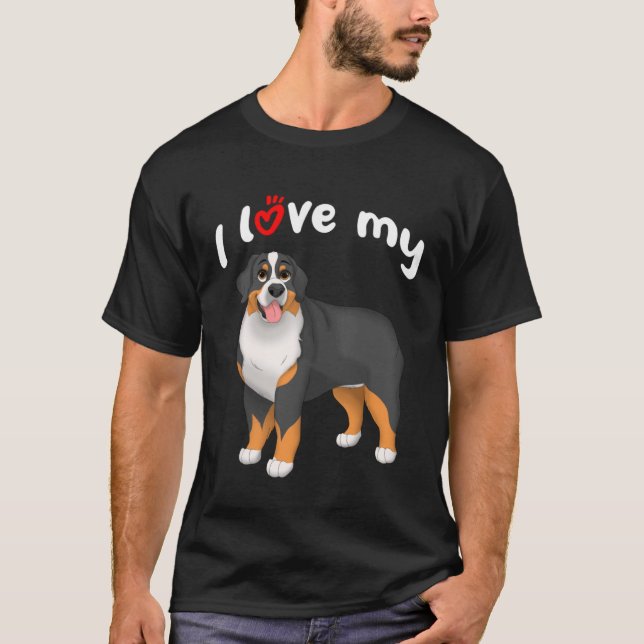 I Love My Bernese Mountain Dog T-Shirt (Front)