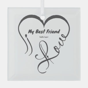 I Love My Best Friend • Cuddle Expert Glass Ornament