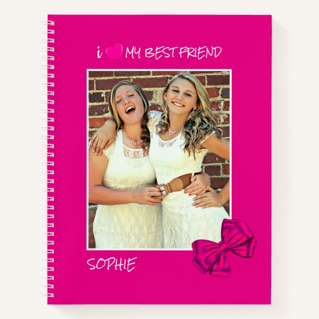 I Love My Best Friend Custom Photo – Personalized Notebook (Front)