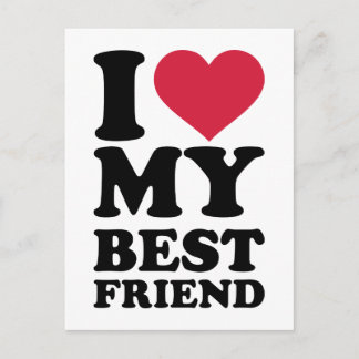 I love my best friend postcard