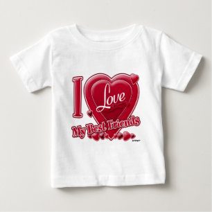 I Love My Best Friends red - heart Baby T-Shirt