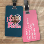 I Love My Bestie Heart Photo Luggage Tag<br><div class="desc">Liven up your luggage with this personalized design that's perfect for travellers</div>