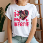 I Love My Bestie Personalized Photo T-Shirt<br><div class="desc">I Love My Bestie Personalized Photo,  custom Best Friend picture</div>