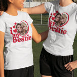 I Love My Bestie Photo Custom T-Shirt<br><div class="desc">Looking for a cute gift for your bestie? This fun heart design can be personalized with a favourite photo.</div>