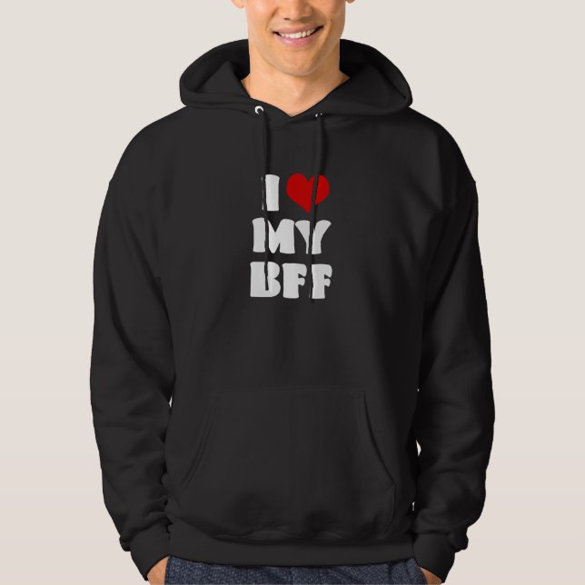I Love MY BFF Bestie I Heart Best Friend Cute Matc Hoodie (Front)