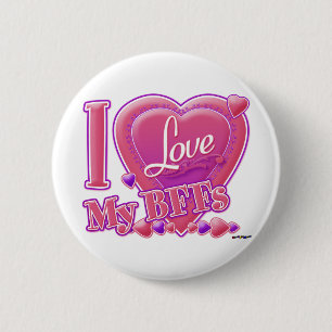 I Love My BFFs pink/purple - hearts 2 Inch Round Button