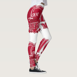 I Love My BFFs Red Hearts Leggings
