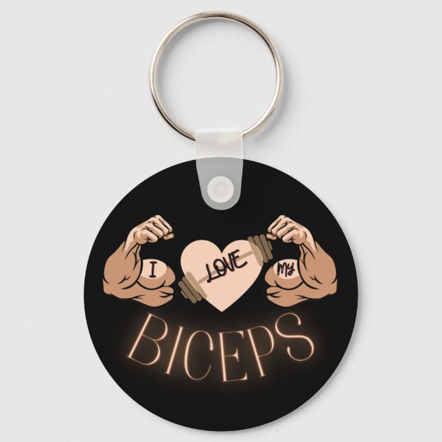 I Love my Biceps  Keychain (Front)