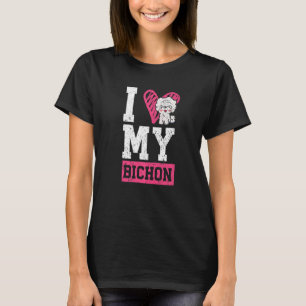 I Love My Bichon Frise Curly Hair Pup Puppy T-Shirt