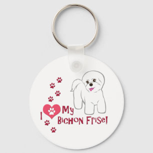 I Love My Bichon Frise! Keychain