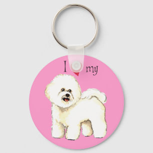 I Love my Bichon Frise Keychain