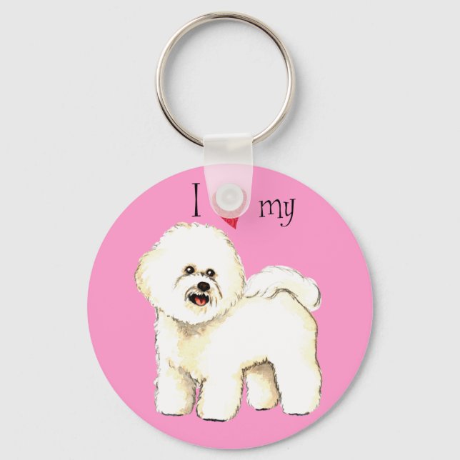 I Love my Bichon Frise Keychain (Front)