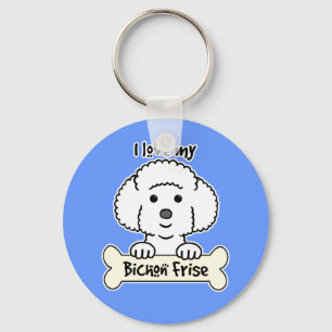 I Love My Bichon Frise Keychain