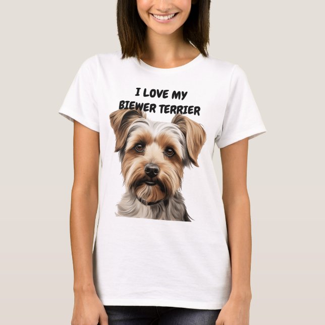 I LOVE MY BIEWER TERRIER DOG T-Shirt (Front)