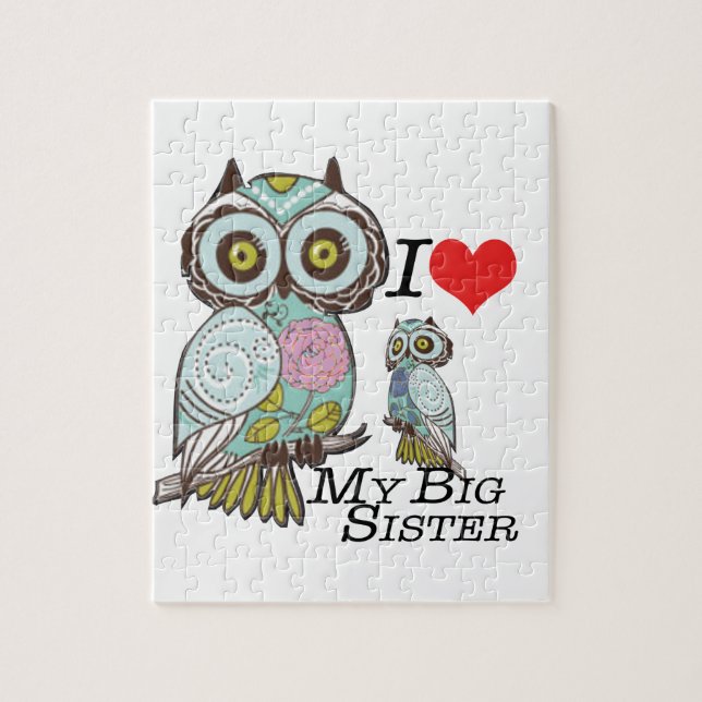 I-Love my-big Sister Owls  Multiple Product Select Jigsaw Puzzle (Vertical)