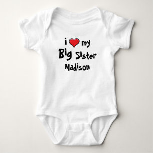 i Love my Big Sister Personalized Baby Bodysuit