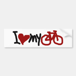 I love my bike bumper sticker