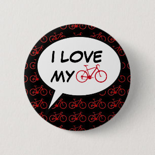 i love my bike cartoon 2 inch round button