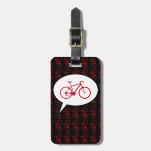 i love my bike cartoon luggage tag