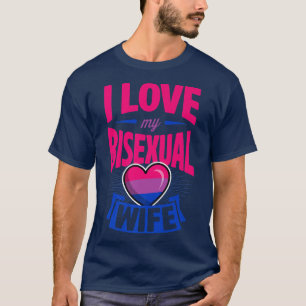 I Love My Biseual Wife Cute Bi Pride Anniversary C T-Shirt