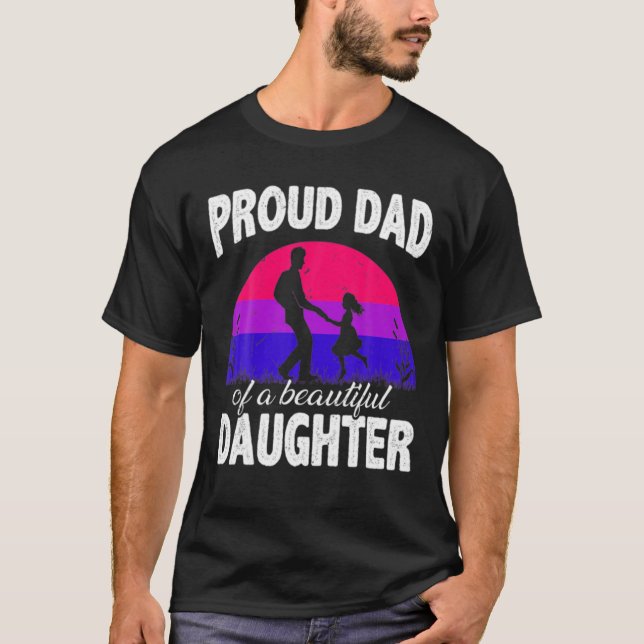 I Love My Bisexual Daughter Proud Mom Dad Parent A T-Shirt (Front)