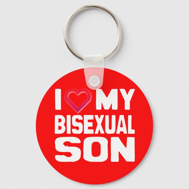 I LOVE MY BISEXUAL SON - -.png Keychain (Front)