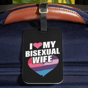 I Love My Bisexual Wife Bi Pride Bisexual Flag Luggage Tag
